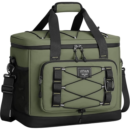 Large Insulated Cooler Bag 50 Can 30L Waterproof Leak-Proof Soft Sided Collapsible Ice Chest for Camping Travel Grocery Kayaking Beach Color Army Green