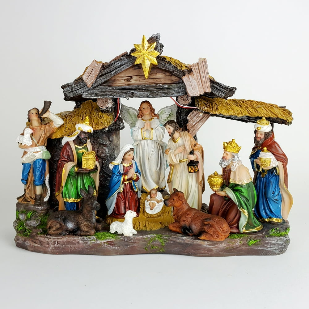 Christmas Nativity Set Baby Jesus Manger Nacimiento de Navidad Pesebre