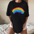 thumbnail image 4 of Midsumdr Pride Shirt Women Funny Rainbow Print T Shirt Rainbow Graphic Tees LGBT Equality Shirts Summer Casual Short Sleeve Tops, 4 of 7