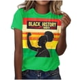 thumbnail image 1 of Penkiiy Women Black History Month Shirt Letter Print Tee Tops American African Black Pride Graphic Short Sleeve Tees 5XL Multicolor, 1 of 5