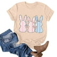 thumbnail image 4 of Womens Easter Tops 2025 Summer Casual Pullover Printed T-Shirt with Round Neck and Short Sleeves, 4 of 4