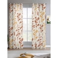 thumbnail image 2 of Orange Yellow Botanical Sheer Curtains 84 Inch Length 2 Panels Set for Living Room/Bedroom, Rustic Country Spring Floral Summer Leaf Kitchen Curtains Grommet Curtains Window Treatments 52"x84"x2, 2 of 7