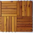 thumbnail image 5 of Home Cal Interlocking Deck Tile (Pack of 10, 12"x12") Acacia Hardwood Deck Tile, Interlocking Patio Tile in Solid Acacia Wooden Oiled Finish Waterproof all Weather Perfect, 5 of 5