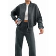 thumbnail image 2 of Conjuntos de Salón para Mujer, Conjunto Deportivo de 2 Piezas, Sudadera, Pantalón Deportivo de Pierna , Conjunto Deportivo A Juego Gris Oscuro M, 2 of 8