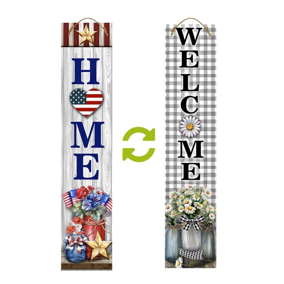 Briarwood Lane Spring Double Sided Reversible Pine Porch Leaner 47x9.5 Farmhouse Mason Jars For Spring Porch Leaner
