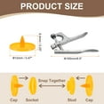 thumbnail image 2 of Uxcell Plastic Snaps Fasteners with Snap Pliers, 150 Set T5 Round Resin No-Sew Button Snap Fasteners Kit Orange, 2 of 7