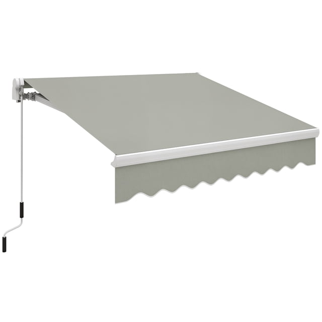Auvent Pare-Soleil Rétractable Manuel 8 Pieds X 7 Pieds pour Terrasse, Abri, Gris Pâle
