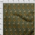 thumbnail image 2 of oneOone Cotton Poplin Twill Dusty Green Fabric Leaves & Women Block Craft Projects Decor Fabric Printed By The Yard 56 Inch Wide, 2 of 4