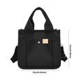 thumbnail image 3 of Bolso Mujer Lona Bandolera Simple Sólido Hobo Adolescente Niñas Monedero Negro, 3 of 7