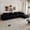 Black + Foam + Foam + 5 Seat-C, variant on 141.73*70.87"Modular sectional sofa seat,Upholstered compressed couch for living room,Bedroom,Apartment,No assembly required,6 PC free combination,Plush corduroy fabric,BLACK