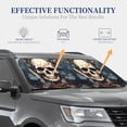 thumbnail image 4 of Balery Vintage Leaf Flower Skull Parasol para parabrisas de coche de 2 piezas | Parasol plegable para parabrisas delantero de coche para la mayoría de sedanes-Medium, 4 of 6