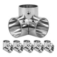 thumbnail image 1 of Miangastore Greenhouse Frame Pipe Connectors Silver 6Pcs Three-Way 1.6In, 1 of 8