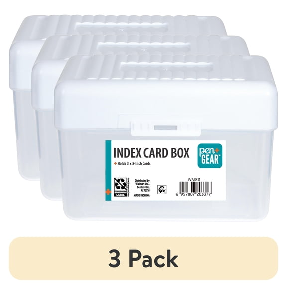(3 pack) Pen+Gear Desktop Storage Box, 3" x 5", White, Plastic Storage Organizer For Home & Office White