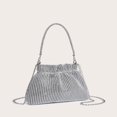thumbnail image 4 of DEELLEEO Glamorous  Elegant  Exquisite  Quiet Luxury Glitter Bling  Sequin  Luxury  Shiny Mini Rhinestone Decor Ruched Bag Evening Bag  Dinner Bag For Party Girl  Woman  Bride Perfect For, 4 of 7