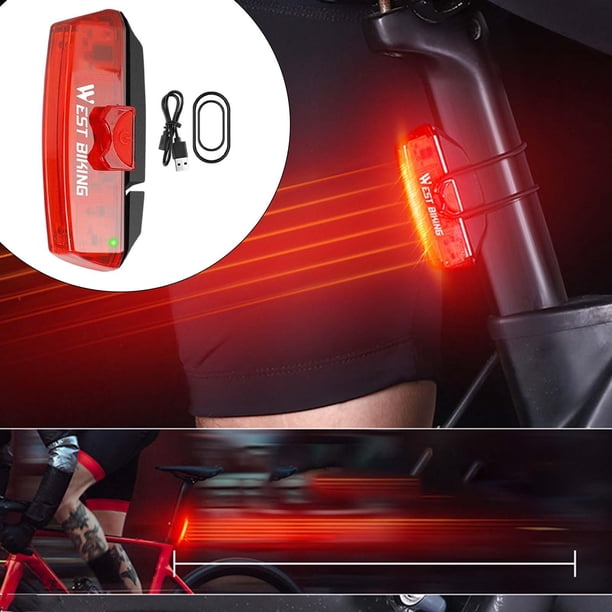 Luz trasera de bicicleta COB Indicador de señal de bicicleta de carretera recargable Advertencia de seguridad No inducción Sharpla Luces traseras de bicicleta