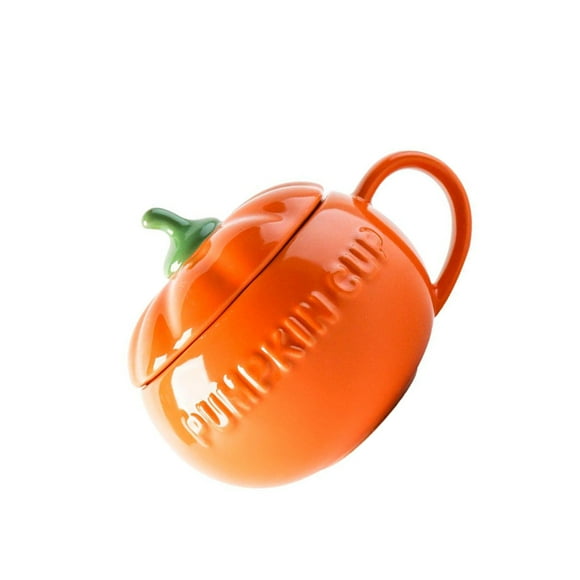Billuyoard Taza con forma de calabaza portátil lindo reemplazo recubierto brillante taza de agua para microondas accesorios para beber con tapa Utensilios de cocina Medio Billuyoard HA081440-02