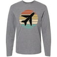 thumbnail image 3 of Inktastic Airplane Pilot Vintage Sunset Long Sleeve T-Shirt, 3 of 5