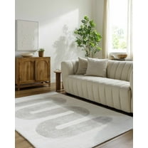 Hauteloom Saura Wool Living Room, Bedroom Area Rug - Contemporary - Ivory, Taupe - 9' x 12'