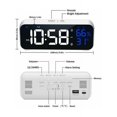 thumbnail image 3 of Reloj despertador digital, reloj despertador digital LED con funciones de alarma/repetición/temperatura/control de sonido, reloj despertador digital, espejo recargable USB de 12/24 horas para dormitor, 3 of 4