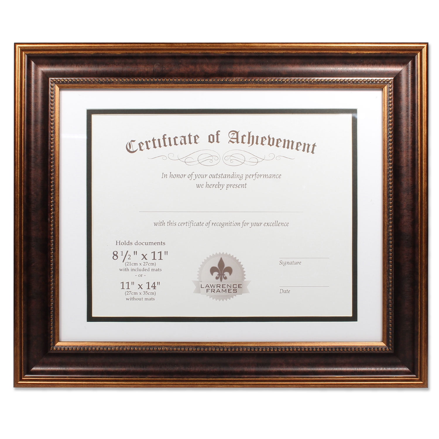 Details about   Creative Picture Frames 11x14-inch Mahogany Diploma Frame with Black Mat to Hold 