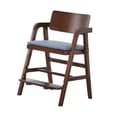 thumbnail image 4 of Trona De Madera Maciza Que Crece Con El Nio, Ajustable Con Escalón, Trona De Madera, Madera Oscura, Azul, 4 of 8