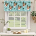 thumbnail image 2 of 2 Pack Valances for Window, Christmas Blue Short Curtains for Kitchen Bedroom Living Room, Xmas Cute Elk Winter Leaves Cartoon Snowflake Rod Pocket Small Window Treatment Valance Drapes 42 x 12 Inch, 2 of 8