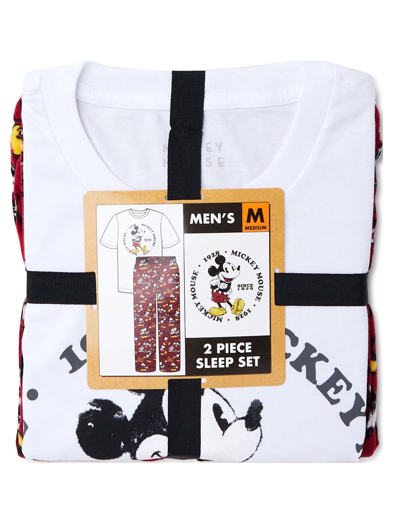 Disney Men’s Old School Classic Mickey Mouse Sleepwear Set, 2-Piece Sizes S-2XL
