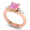 thumbnail image 2 of 2.50 Carat Round Cut Pink Sapphire Gemstone Natural Diamond New Wedding Ring for her 18K Rose Gold Size 3 by Diamond Capitals, 2 of 8