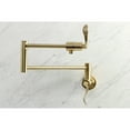 thumbnail image 2 of Kingston Brass KS4107DFL NuWave Two-Handle 1-Hole Wall Mount Pot Filler Faucet in Brushed Brass, 2 of 8