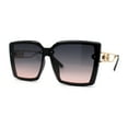 thumbnail image 2 of SA106 Womens Squared Butterfly Designer Fashion Sunglasses Black Peach Smoke, 2 of 4