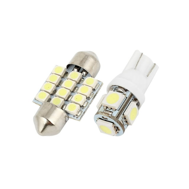 Blanco Led Festón Bombillas T10 de Techo Mapa 10Pcs