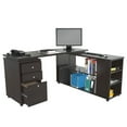 thumbnail image 4 of Inval Modern 3-Drawer 6-Shelf L-Shaped Desk, Espresso BOX 2, 4 of 4