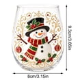 thumbnail image 3 of 2D Christmas Glass Cup, Festive Printed Holiday Drinkware with Santa Snowman Reindeer or Christmas Tree, Clear Glass for Winter Parties, Dinner Tables and Christmas Gifts, 3 of 8