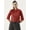Red, variant on DressBerry Women's Printed Cotton Poplin Buttoned Front 3/4th Sleeves Crop Top Mandarin Collar Flared Casual Summer Wear High Waist Regular Short Shirt