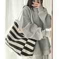 thumbnail image 4 of ROZYARD Stylish Striped Tote Bag for Women Large Capacity Beach Bags Shoulder Handbag, 4 of 21