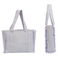 thumbnail image 2 of Large Quilted Tote Bag for Women, Aesthetic Floral & Gingham Shoulder Handbag with Ruffles, Soft Fabric Puffer Carryall for Work Travel & Daily Use, 2 of 6