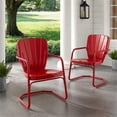 thumbnail image 2 of Crosley Furniture Ridgeland Chaise de Patio en Métal, Fini Rouge Vif Lustré (Ensemble de 2), 2 of 11