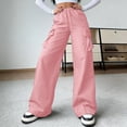 thumbnail image 7 of Edvintorg Womens Cargo Pants Plus Size Fashion Outdoor Athletic Hiking Elasitc Waisted Casual Wide Leg Trousers with Pockets Pink XXL, 7 of 7