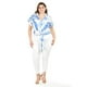 thumbnail image 5 of Blusa fresca con moño Roman Fashion/Tallas Extras, 1819 (Azul rey) azul 40, 5 of 6
