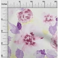 thumbnail image 1 of oneOone Polyester Lycra Fabric Watercolor Leaves & Peony Floral Print Fabric BTY 56 Inch Wide, 1 of 4