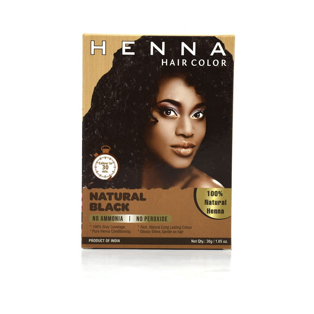 HENNA HAIR COLOR 30 Minute Enriched with Herbs Semi Permanent Powder Harsh Chemical Free Black