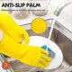 thumbnail image 5 of 1 Pair Reusable Household Cleaning Gloves, Rubber Dish Gloves, Extra Thick, Long Sleeves, (Size L), 5 of 5