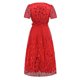 thumbnail image 4 of Puntoco Vestido De Manga Corta Con Cuello En V, Vestido De Malla De Seda Brillante Bordado Con Cuello En V Para Mujer Rojo M, 4 of 8