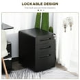 thumbnail image 4 of Vinsetto 3-Drawer Filing Cabinet w/ Wheels, Lockable Office Storage Drawer, 4 of 10