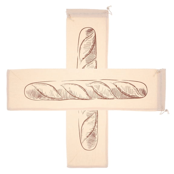 HOOWIFFY 2-Pack Large Capacity Linen Bread Bags with Drawstring, Reusable and Stylish Bread Storage Bags for Kitchen