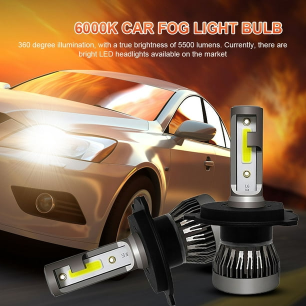 2 faros antiniebla automáticos 6000LM LED antiniebla IP68 resistente al agua 6000 K 36 W (H4/HB2/9003)
