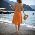 thumbnail image 4 of Sundresses for Women Solid Color Backless Cami Sleeveless House-Dress Beach Vacation Clothes Travel Outfits, 4 of 4
