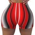 thumbnail image 2 of KLL Red Black and White Serape Blanket Stripes Pattern Workout Shorts for Women Scrunch Short Gym Yoga Running Sport Active Exercise Fitness Shorts-X-Large, 2 of 8