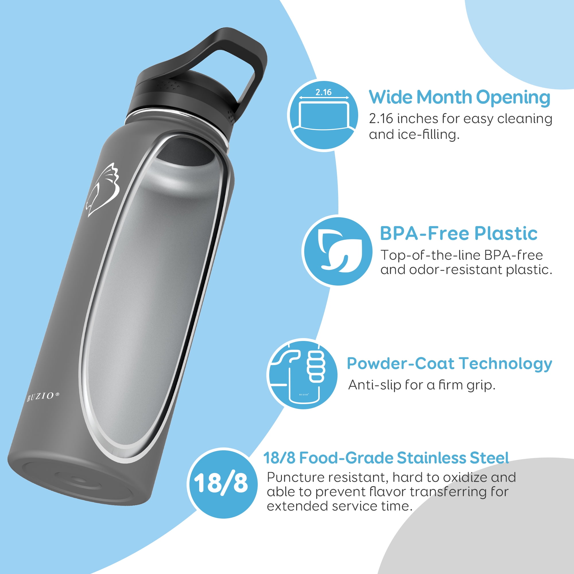 BUZIO 64oz sport Insulated Water Bottle – Buzio Bottle