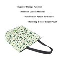 thumbnail image 3 of FORMRS Womens Canvas Tote Bag with Zipper Inner Pocket Shoulder Handbag, Green Triangles Pattern, 3 of 7